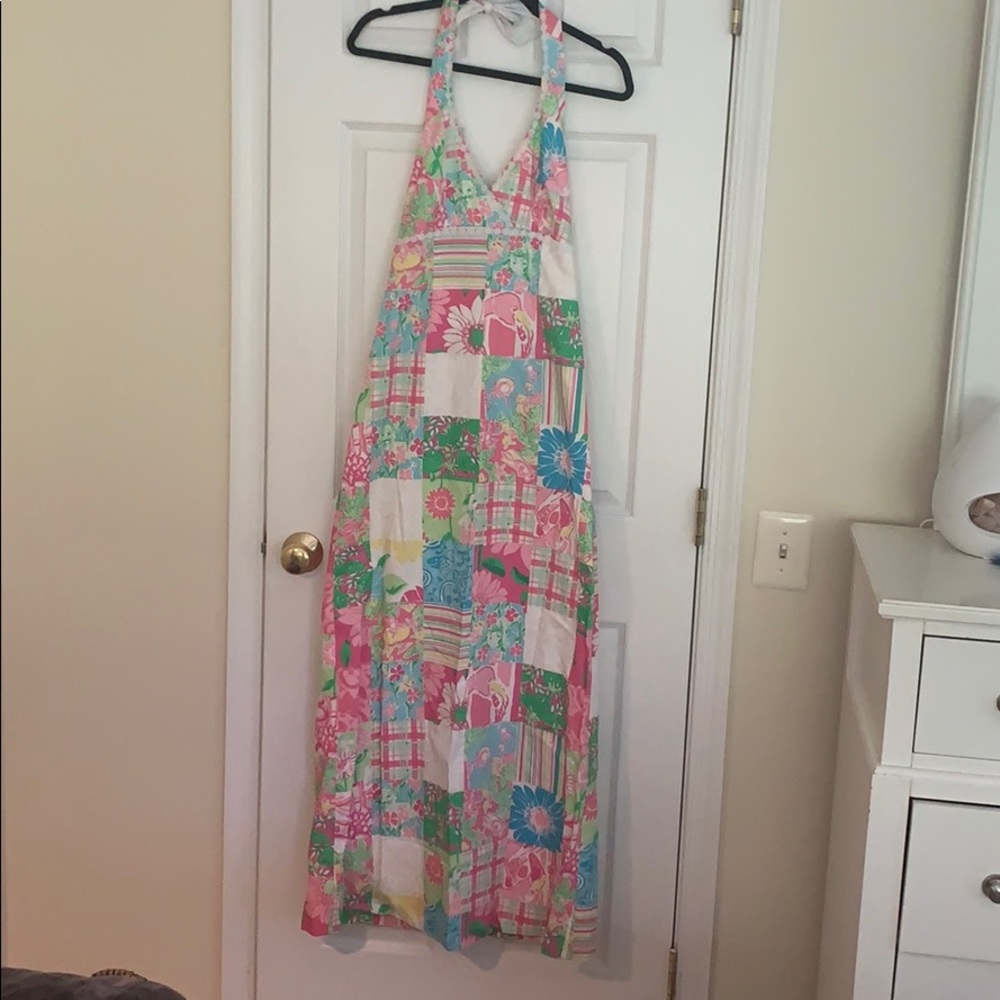 Vintage Lilly Pulitzer Halter Maxi Dress
